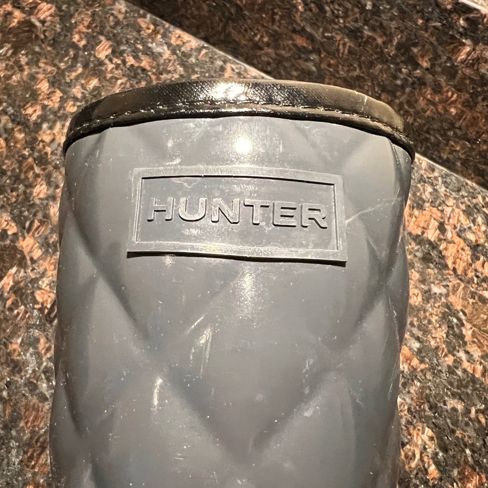 Like new, dark gray, size 7 quilted style Hunter boots. - Picture 2 of 4